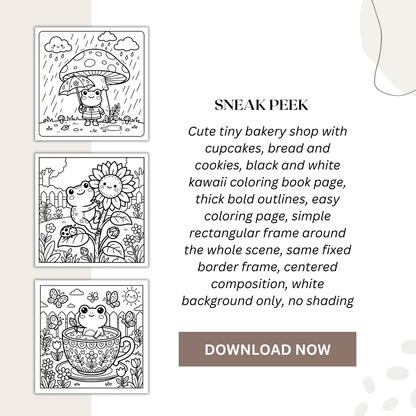 Cozy Frogs Coloring Book | 61 Cute & Easy Pages | PLR & MRR PDF